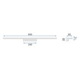 BADRUMSVÄGGLAMPA LED 60 CM APP840-1W FLAT BLACK