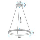 TAKLAMPA HÄNGANDE LHJ012-CP 80cm Svart