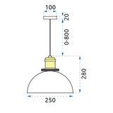 Glas hängande taklampa APP046-1CP Verto C