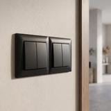 Marco doble para enchufes OSTE JNH014-2F Black