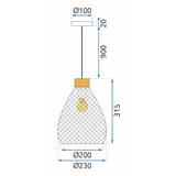 Retro glastaklampa APP897-1CP svart