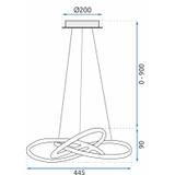 Taklampa Hängande Ring Modern LED + Fjärrkontroll APP389-CP Krom