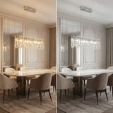 LED-kristall-pendellampa SWE073-CP 60cm Chrome