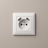 Ühekohaline maandusega pistikupesa + 2x USB-A OSTE JNH003-G White