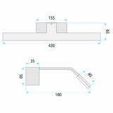 Badrum vägg LED-lampa SWE010-1W 43cm BLACK