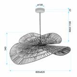 Boho takpendlad taklampa APP1738-1CP 80 CM