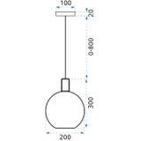Hängande Lampa i Glas Mjölkvit Kula APP666-1CP Guld
