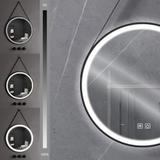 RUNT LED-SPEGEL HÄNGANDE I REM 70 cm 104