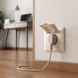 Single grounded socket with flap OSTE JNH005-G Beige