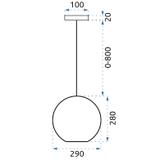 LED-takpendel i glas APP445-CP Blå