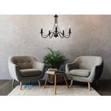 Rustik Takpendlad Lampa APP647-5CP Svart
