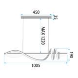 Hängande LED-lampa LHJ041-CP 100 cm SVART