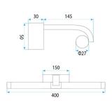 Badrum vägg LED-lampa APP1887-1W 40cm BLACK