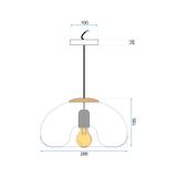 Taklampa i glas med spegeleffekt APP322-1CP SILVER