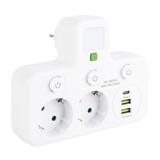 Steckdosenleiste 2 Steckdosen + 2x USB-A + USB-C JNH0-17 White