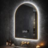 LED-VÄGGSPEGEL 80x60cm CAMLOT Brush Gold