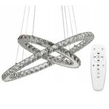 Crystal taklampa Ring 50+30 cm med fjärrkontroll APP418-CP