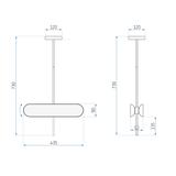 Taklampa LED APP832-CP Hängande Guld