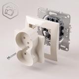 Double grounded socket OSTE JNH002-G Beige