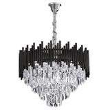 Hänglampa med kristaller G063-CP 50 cm svart