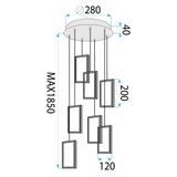 HÄNGENDE LED TAKLAMPA LHJ089-7CP SVART