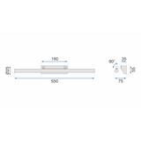 VÄGGLAMPA BADRUM LED ÖVER SPEGEL 7W 55CM APP362-1W