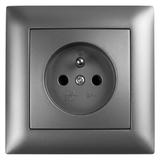 Single grounded socket with frame OSTE JNH001-G Grey