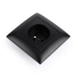Single grounded socket with frame OSTE JNH001-G Black