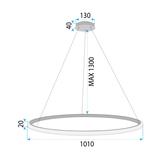 HÄNGENDE LED-TAKLAMPA LHJ006-CP 100 cm BORSTAD GULD