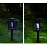 Solcellsdriven LED insektsdödande trädgårdslampa J-22 Svart