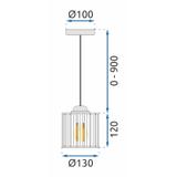 Taklampa Kristall APP508-1CP Silver