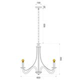 Rustik Takpendel Lampa APP648-8CP Svart