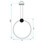 TAKLAMPA HÄNGENDE LED APP1398-CP SVART 50 cm