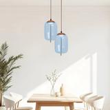 LED Glaspendellampa Tak APP443-CP Blå