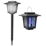 Solcellsdriven LED insektsdödande trädgårdslampa J-22 Svart