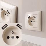 Single grounded socket with frame + 2x USB-A OSTE JNH003-G Beige