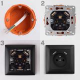 Ühekohaline maandusega pistikupesa + 2x USB-A OSTE JNH003-G Black
