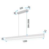 Hängande LED-lampa APP1694-CP 120 cm Borstad Guld