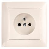 Single grounded socket with frame OSTE JNH001-G Beige