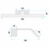 Badrum vägg LED-lampa SWE006-1W 73cm GOLD