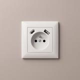 Ühekohaline maandusega pistikupesa + USB-A USB-C OSTE JNH004-G White
