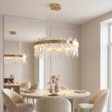 LED-kristall-pendellampa SWE074-1CP 50cm Brushed Gold