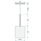Taklampa hängande med glaskupa APP1702-1CP GREY B