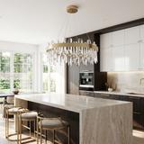LED-kristall-pendellampa SWE074-1CP 50cm Brushed Gold