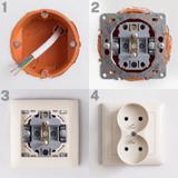 Double grounded socket OSTE JNH002-G Beige
