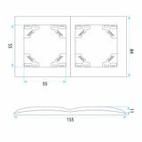 Marco doble para enchufes OSTE JNH014-2F Black