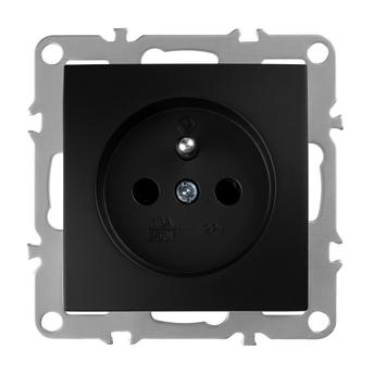 Единичен контакт със заземяване OSTE JNH001-G Black
