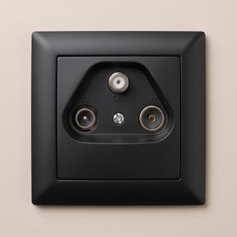 RTV-SAT Antenneaansluiting met Frame OSTE JNH011-A BLACK