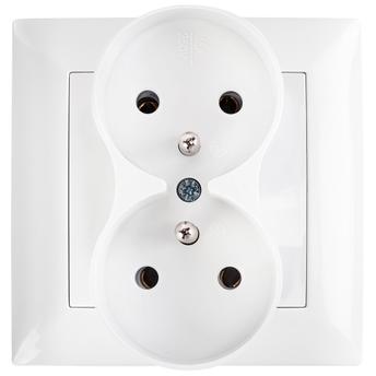 Double grounded socket with frame OSTE JNH002-G White
