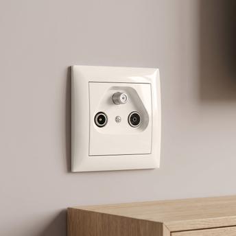 RTV-SAT Antenneaansluiting met Frame OSTE JNH011-A BEIGE